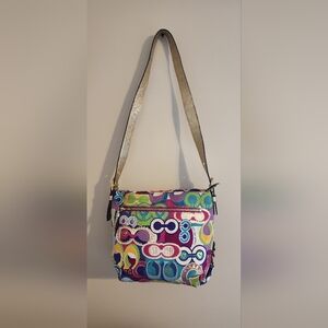 Coach Poppy Colorful Patterned Shoulder Bag